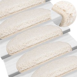 Tapis d'escalier 30 pcs 65x21x4 cm Blanc Demi-rond Grand 638433638433