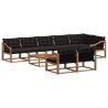 Ensemble de canapés d'extérieur 9 pcs Naturel et Noir 638435638435