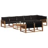 Ensemble de canapés d'extérieur 9 pcs Naturel et Noir 638436638436