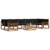 Ensemble de canapés d'extérieur 8 pcs Naturel et Noir 638440638440