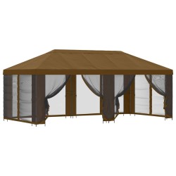 Gazebo avec murs latéraux 6 x 3 m Taupe Polyester et Acier 190 638451638451