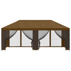 Gazebo avec murs latéraux 6 x 3 m Taupe Polyester et Acier 190 638451638451