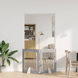 Porte de chien pliable avec supports 2 pcs Sonoma gris 160,5 cm 638455638455