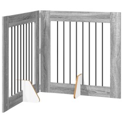 Porte de chien pliable avec supports 2 pcs Sonoma gris 160,5 cm 638455638455