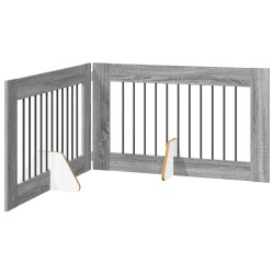 Porte de chien pliable avec supports 2 pcs Sonoma gris 200,5 cm 638458638458