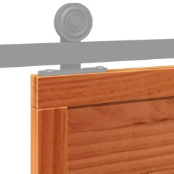 Porte de grange Brun cire 80 x 208 cm Bois de pin massif 638459638459