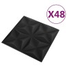 Panneaux muraux 48 pcs Origami Noir 50 x 50 cm Mousse XPS 638465638465