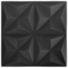 Panneaux muraux 48 pcs Origami Noir 50 x 50 cm Mousse XPS 638465638465