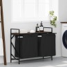 Panier à linge à 2 compartiments avec étagère chêne brun 638470638470