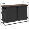 Panier à linge à 2 compartiments avec étagère chêne brun 638470638470