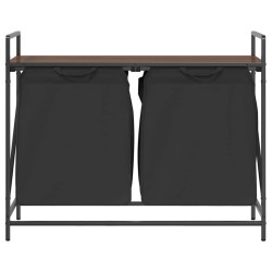 Panier à linge à 2 compartiments avec étagère chêne brun 638470638470