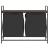 Panier à linge à 2 compartiments avec étagère chêne brun 638470638470
