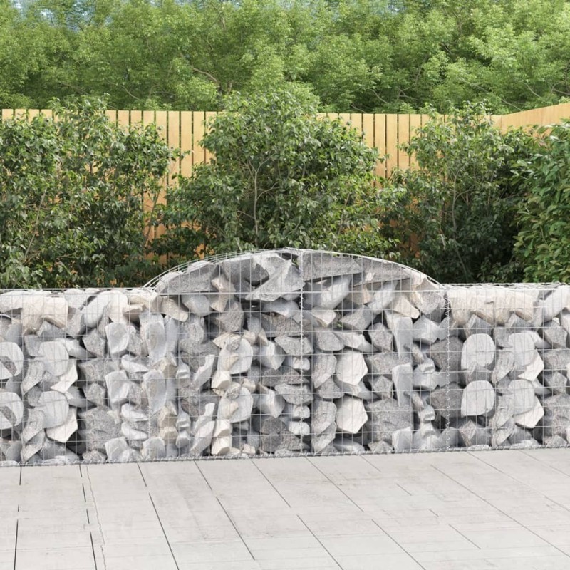 Paniers à gabions arqués 5 pcs 300x50x80/100 cm fer galvanisé 638472638472