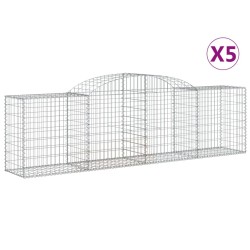 Paniers à gabions arqués 5 pcs 300x50x80/100 cm fer galvanisé 638472638472