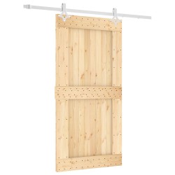 Porte coulissante Naturel et Blanc 100 x 210 cm 638474638474