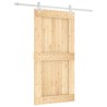 Porte coulissante Naturel et Blanc 100 x 210 cm 638474638474