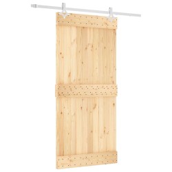 Porte coulissante Naturel et Blanc 95 x 210 cm 638477638477