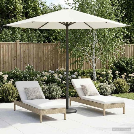 Parasol de jardin 230 x 230 cm Polyester Rectangulaire Crème 638479638479