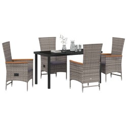 Ensemble de salle à manger pour jardin avec coussin 5 pcs Gris 638480638480