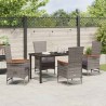 Ensemble de salle à manger pour jardin avec coussin 5 pcs Gris 638480638480