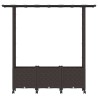 Lit Élevé avec Treillis et Toit Marron 162,5 x 40 x 142 cm PP 638482638482