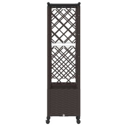 Lit Élevé avec Treillis et Toit Marron 162,5 x 40 x 142 cm PP 638482638482