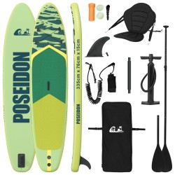 Planche de SUP avec siège 2-en-1 POSEIDON 335 x 76 x 15 cm Vert 638483638483