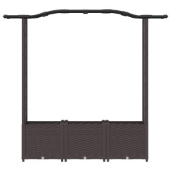 Lit Élevé avec Treillis et Toit Marron 164 x 40 x 138 cm PP 638484638484