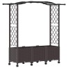 Lit Élevé avec Treillis et Toit Marron 164 x 40 x 144 cm PP 638485638485