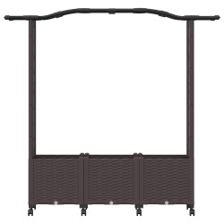 Lit Élevé avec Treillis et Toit Marron 164 x 40 x 144 cm PP 638485638485