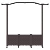 Lit Élevé avec Treillis et Toit Marron 164 x 40 x 144 cm PP 638485638485