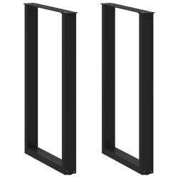 Pieds de table de bar en U, 2 pièces, noir, 60 x (100-101) cm, acier 638487638487