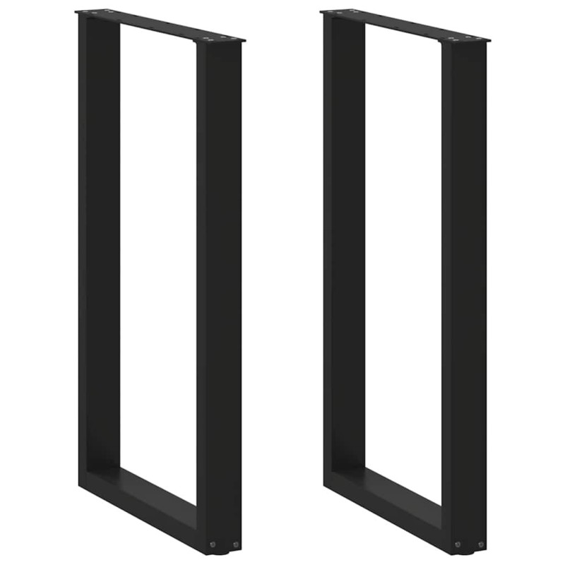 Pieds de table de bar en U, 2 pièces, noir, 60 x (100-101) cm, acier 638487638487