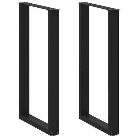 Pieds de table de bar en U, 2 pièces, noir, 60 x (100-101) cm, acier 638487638487