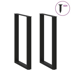 Pieds de table de bar en U, 2 pièces, noir, 60 x (100-101) cm, acier 638487638487