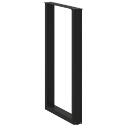 Pieds de table de bar en U, 2 pièces, noir, 60 x (100-101) cm, acier 638487638487