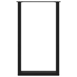 Pieds de table de bar en U, 2 pièces, noir, 60 x (100-101) cm, acier 638487638487