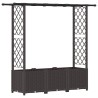 Lit Élevé avec Treillis et Toit Marron 162,5 x 40 x 136 cm PP 638489638489