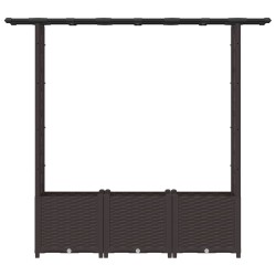 Lit Élevé avec Treillis et Toit Marron 162,5 x 40 x 136 cm PP 638489638489