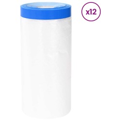 Film de masquage avec ruban adhésif 12 pcs Transparent et Bleu 638497638497