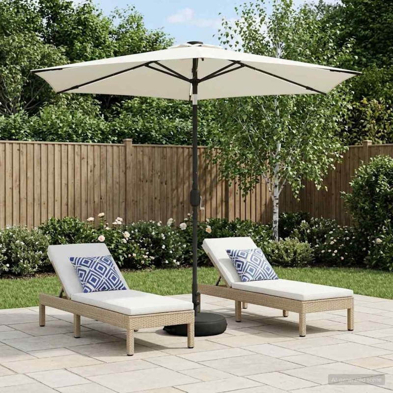 Parasol de jardin avec lumières LED et base 270 x 270 cm 638503638503