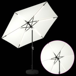 Parasol de jardin avec lumières LED et base 270 x 270 cm 638503638503