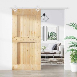 Porte coulissante Naturel et Blanc 95 x 210 cm 638504638504