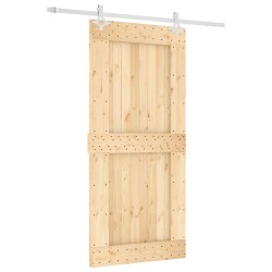 Porte coulissante Naturel et Blanc 95 x 210 cm 638504638504