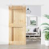Porte coulissante Naturel et Blanc 90 x 210 cm 638506638506