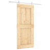 Porte coulissante Naturel et Blanc 90 x 210 cm 638506638506