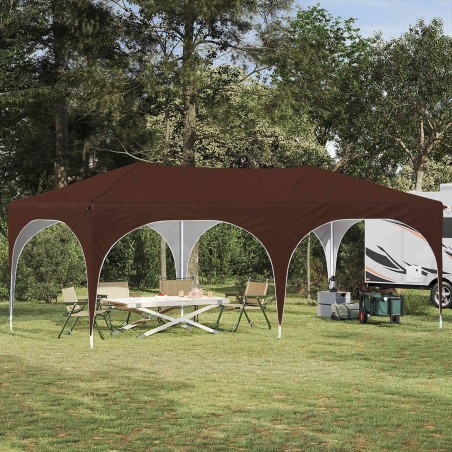 Tente de fête pop-up 575 x 288 x 245 cm Marron Tissu Oxford 638507638507