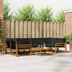 Ensemble de canapés d'extérieur 7 pcs Naturel et Noir 638509638509