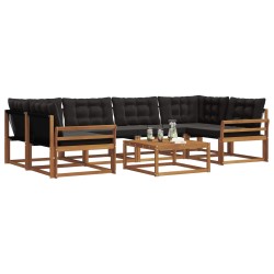 Ensemble de canapés d'extérieur 7 pcs Naturel et Noir 638509638509