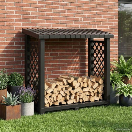 Support à bois 114 x 46 x 101 cm PP Anthracite 638511638511